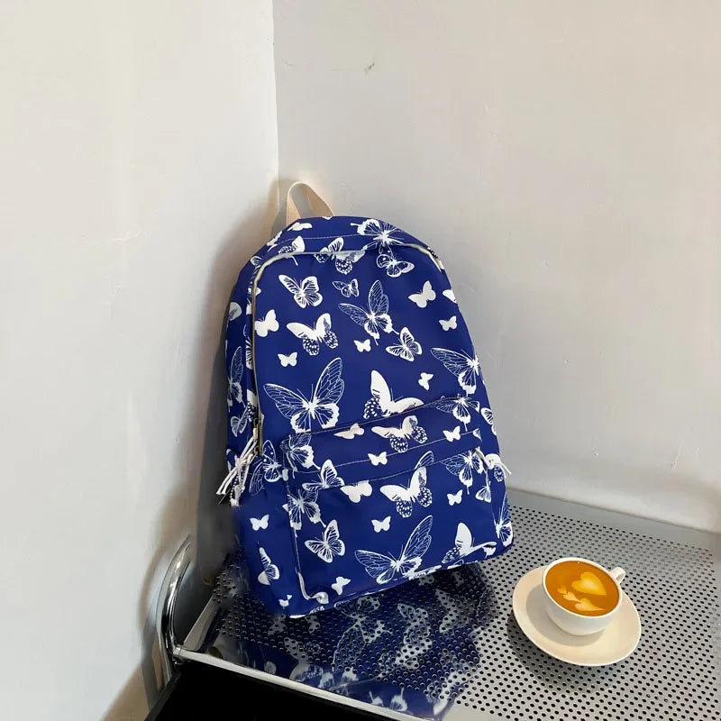 Mode papillon modèle coréen femmes sac à dos étudiant sac à dos pour l'école livre stockage et organisateur de voyage