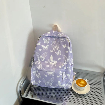 Mode papillon modèle coréen femmes sac à dos étudiant sac à dos pour l'école livre stockage et organisateur de voyage