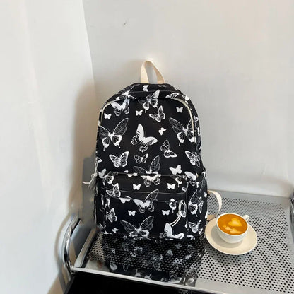 Mode papillon modèle coréen femmes sac à dos étudiant sac à dos pour l'école livre stockage et organisateur de voyage