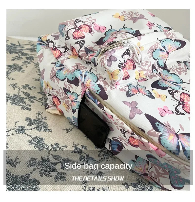 Mode papillon modèle coréen femmes sac à dos étudiant sac à dos pour l'école livre stockage et organisateur de voyage
