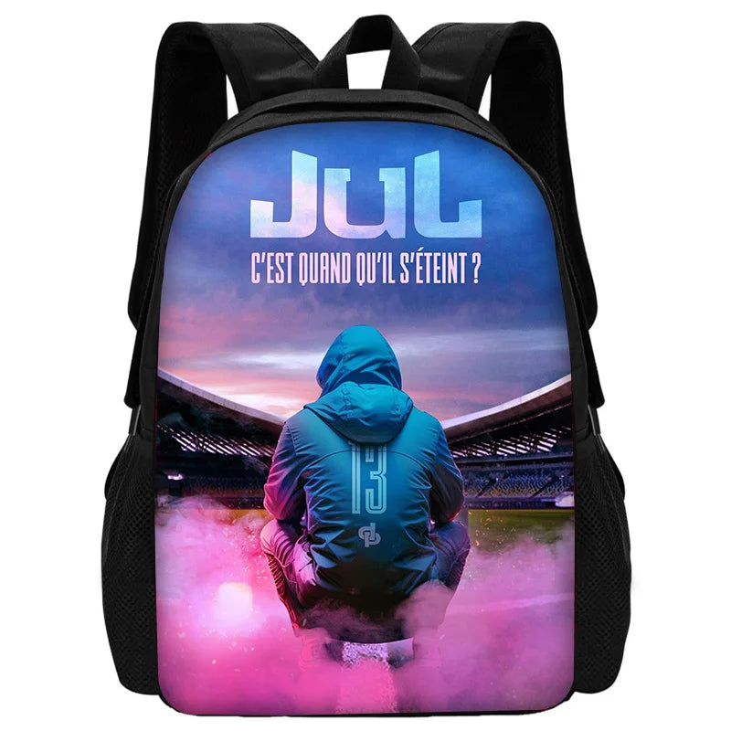Rapper JuL-Sac à Dos d'École pour Enfant, avec Trousse à Crayons, pour Garçon et Fille, Meilleur Cadeau