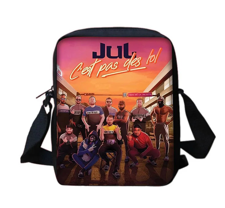 Rapper JuL-Sac à Dos d'École pour Enfant, avec Trousse à Crayons, pour Garçon et Fille, Meilleur Cadeau