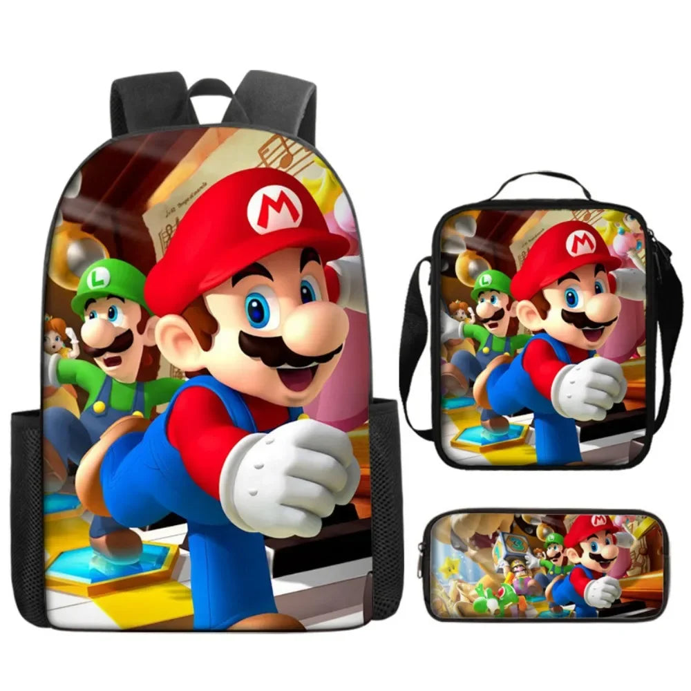 Ensemble de cartable 3D Super Mario Brothers pour garçons et filles