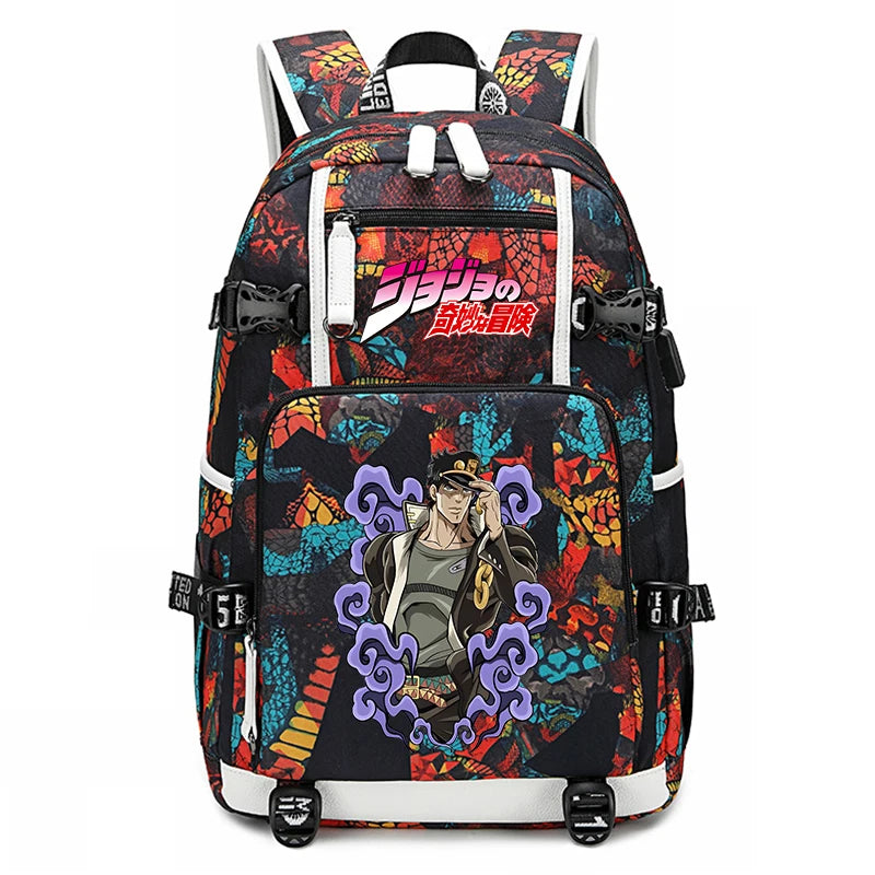 Jojo Bizarre Adventure Anime Sac à dos pour jeunes, cartable étudiant, sac de voyage grande capacité, cadeau de rentrée scolaire pour enfants