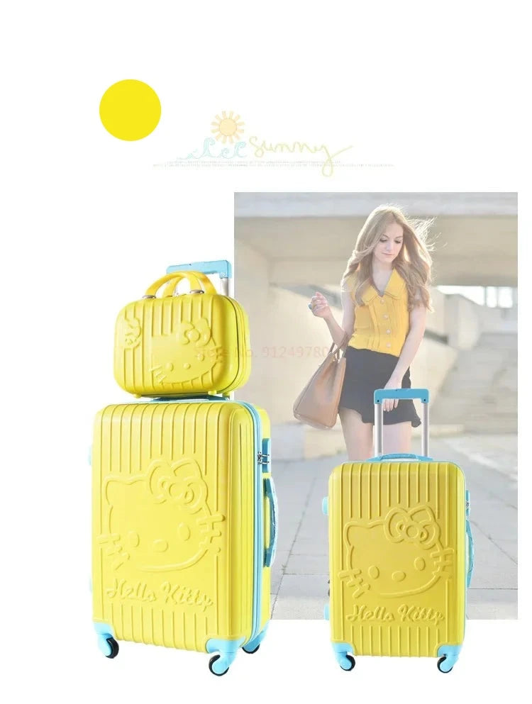 Valise jaune Hello Kitty