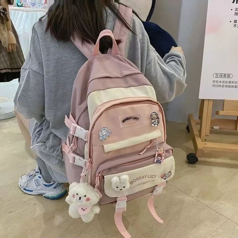 Sac à dos en nylon pour filles du premier cycle du secondaire et du primaire, sac à dos pour ordinateur portable, sacs de livre de voyage