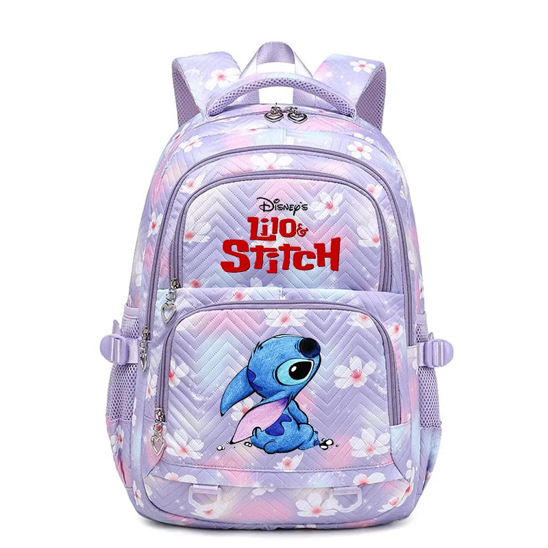 Sac à Dos Étanche Disney CAN o Stitch pour Femme, Cartable de Voyage pour Adolescentes violet