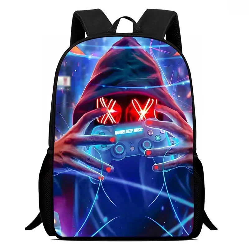 Sac à dos d'école, consoles de jeux de dessins animés