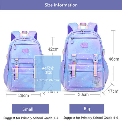 Sacs d'école imperméables pour enfants, cartable violet et rose pour filles, SR, grande capacité, étudiant du primaire