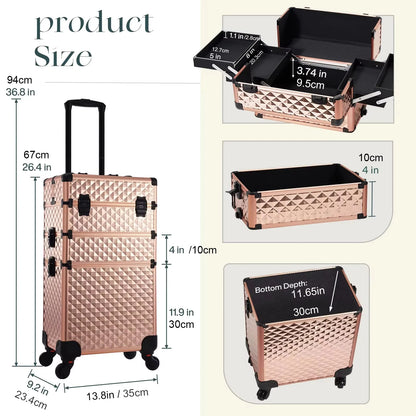 Trousse de maquillage roulante 3 en 1