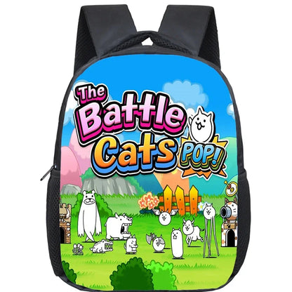 Sac à dos de dessin animé The Battle Cats pour enfants, petit sac d'école, sac à dos pour enfants, garçons et filles, cadeau de retour à l'école, Mochila