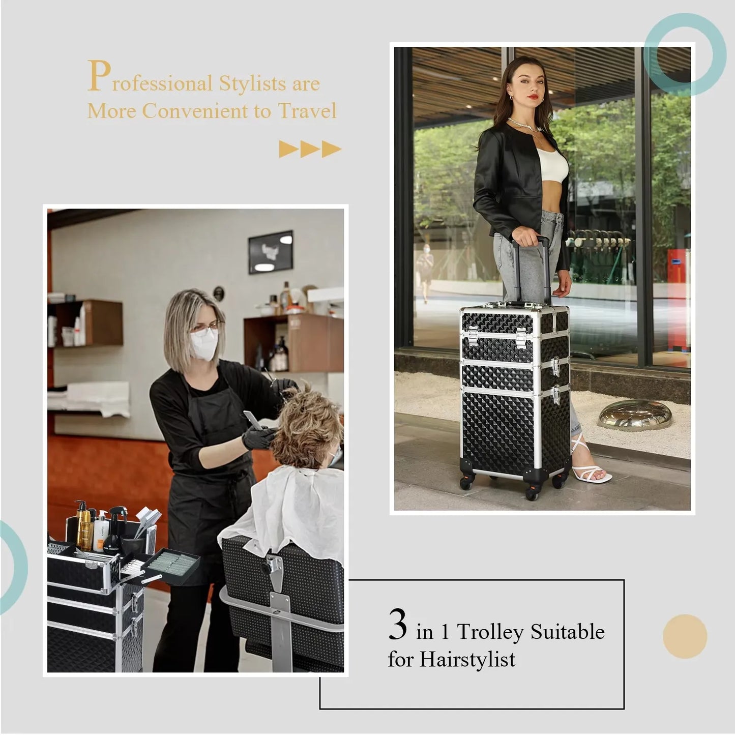 Trousse de maquillage roulante 3 en 1