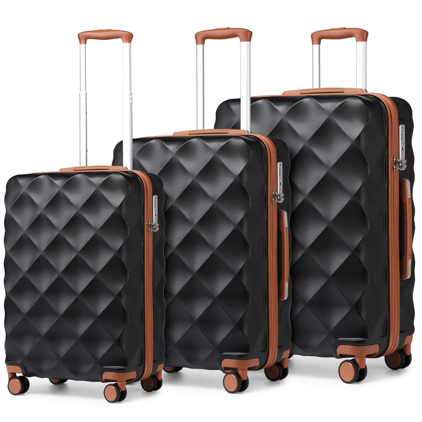 Ensemble de valise 3 pièces, coque rigide légère