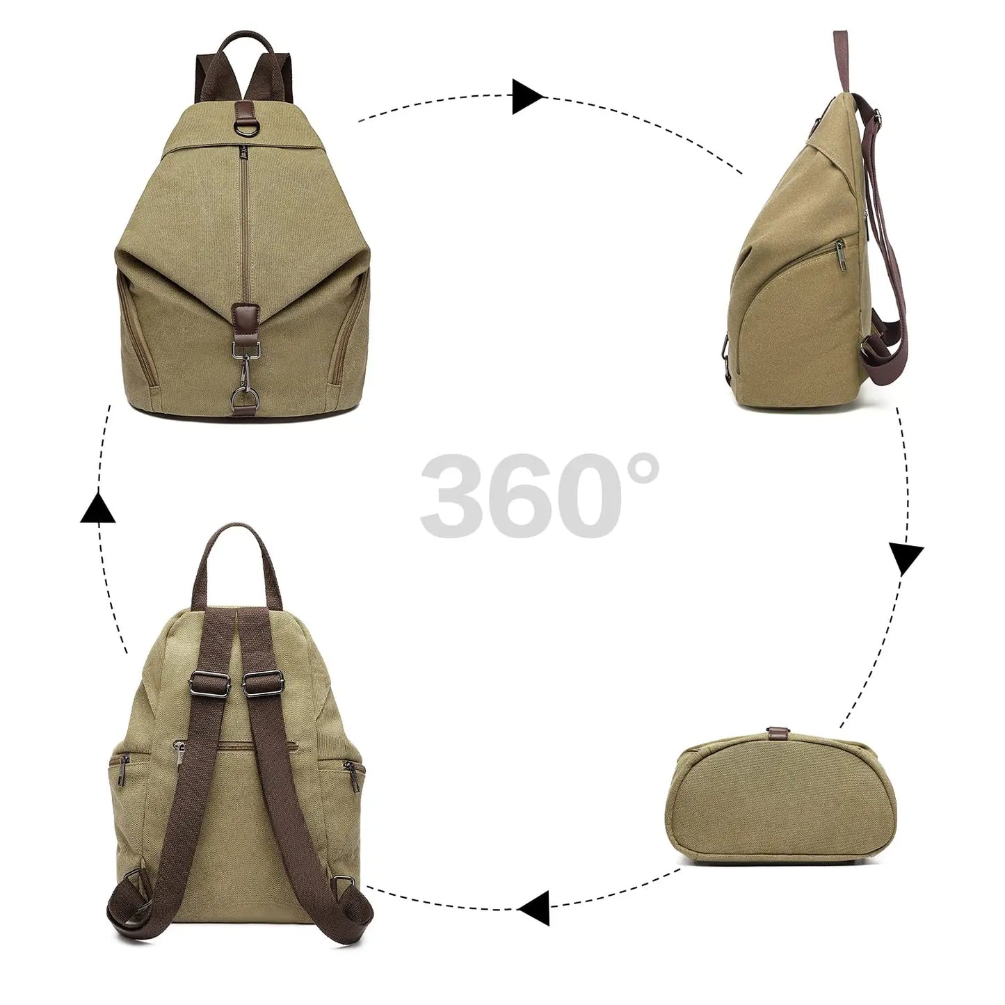 Canvas backpack for travel