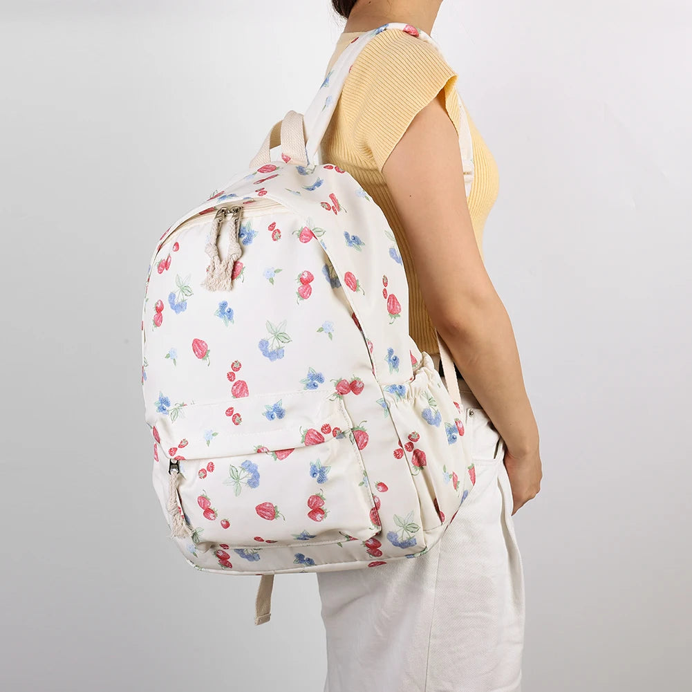 floral casual travel backpack