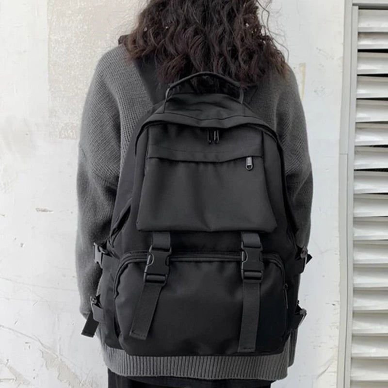 Sac à dos en nylon imperméable pour femme, grand sac à dos coréen et japonais, sac d'école pour femme, sac de voyage multicouche, mode étudiante