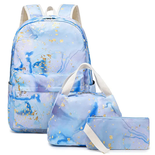Sac d'école avec sac à déjeuner et trousse à crayons
