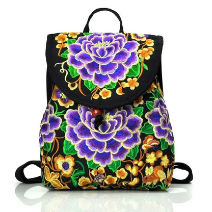 Sac à dos brodé de style chinois pour femmes