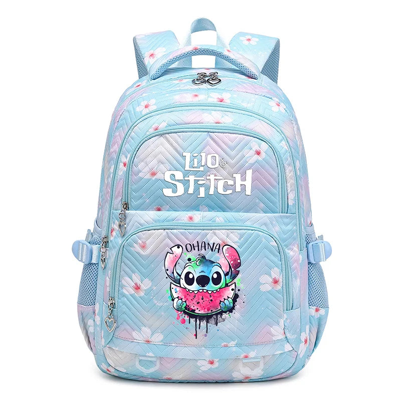 Bleu Sac à Dos Étanche Disney CAN o Stitch pour Femme, Cartable de Voyage pour Adolescentes