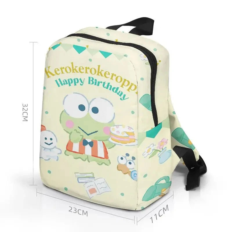 Sanrio – sac à dos en toile Keroppi série, petit sac d'école pour enfants happy birthday