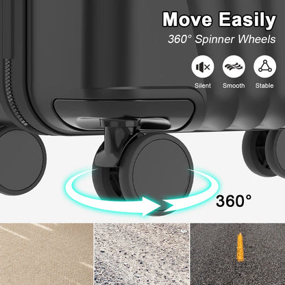 Ensemble de bagages de voyage ABS avec poignée télescopique, 5 pièces