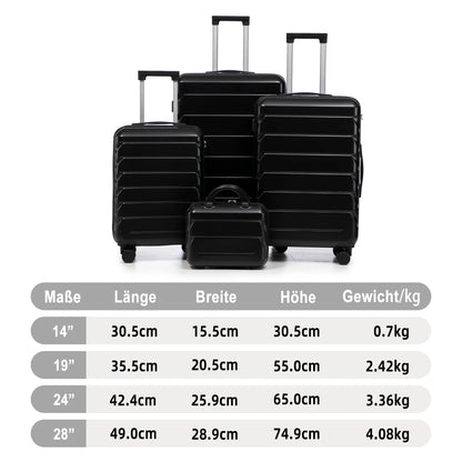 Ensemble de valises de voyage 14, 19, 24 et 28 pouces