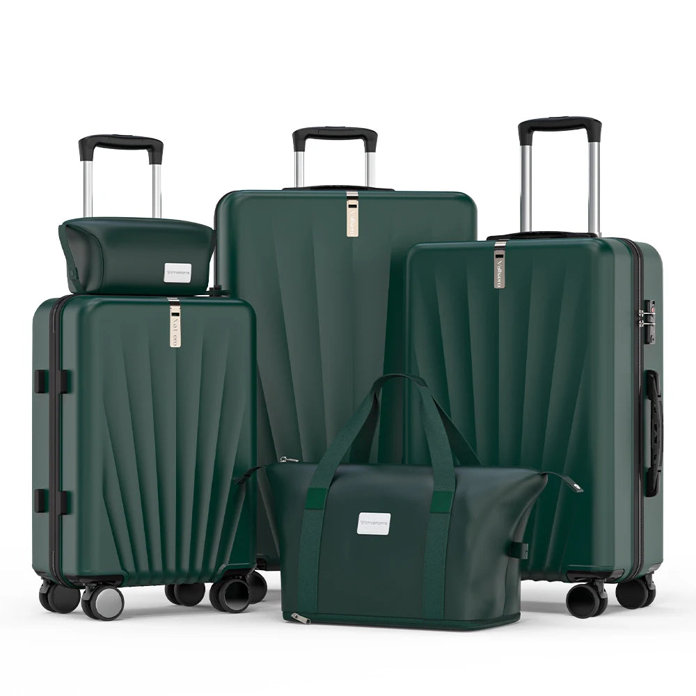 Ensemble de bagages de voyage ABS avec poignée télescopique, 5 pièces