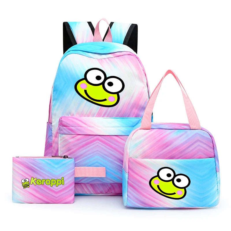 Sanurgente Kerokero Keroppi - Cartable, École, 3Pcs