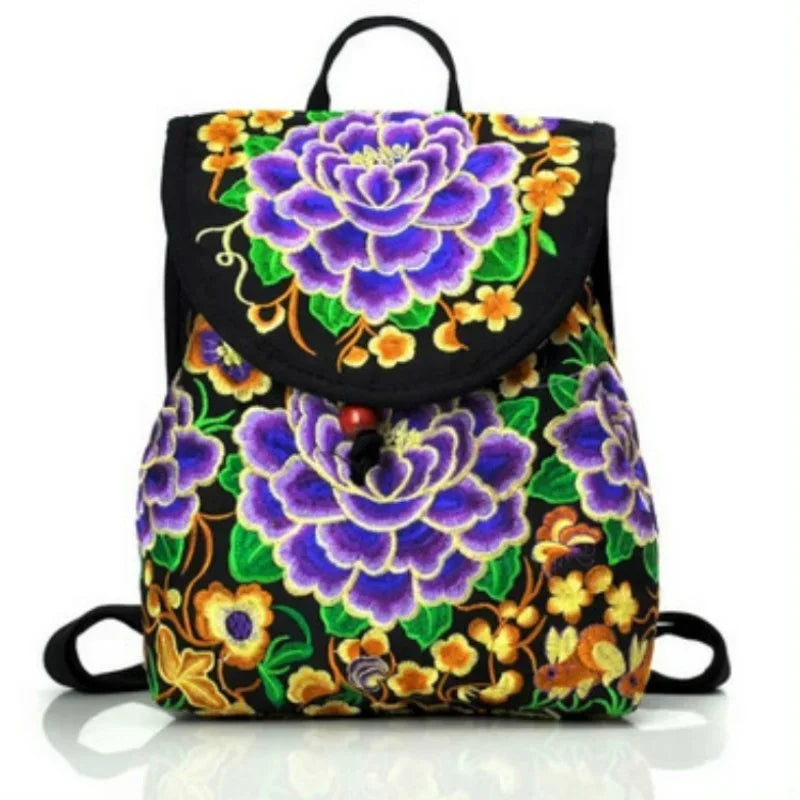 Sac à dos brodé de style chinois pour femmes