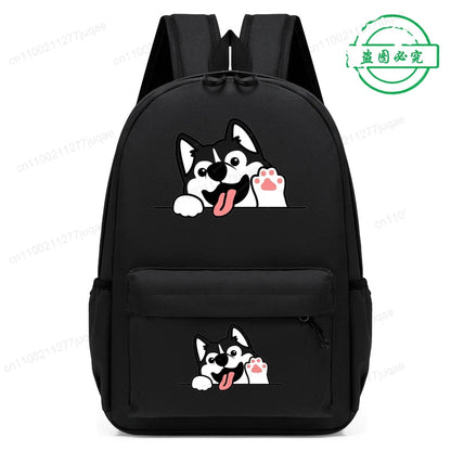 Sac à dos pour enfants avec dessin animé de chien Husky sibérien mignon