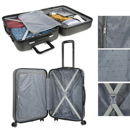 4 Piece 4 Wheel Travel Luggage Set