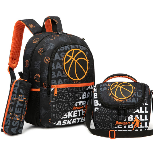 Ensembles de sacs d'école pour garçons et filles, 3 pièces, Basketball