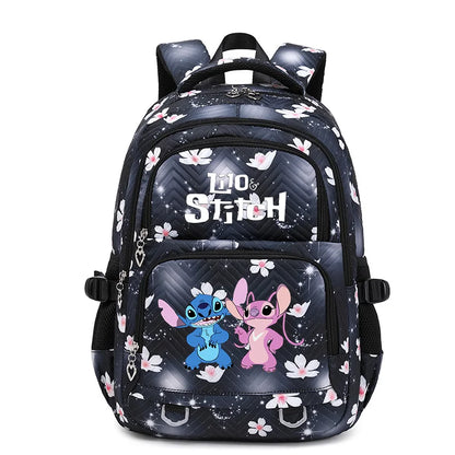 Noir Sac à Dos Étanche Disney CAN o Stitch pour Femme, Cartable de Voyage pour Adolescentes