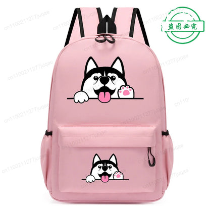 Sac à dos pour enfants avec dessin animé de chien Husky sibérien mignon