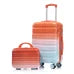 Valise à roulettes bicolore et sac de maquillage 14 pouces