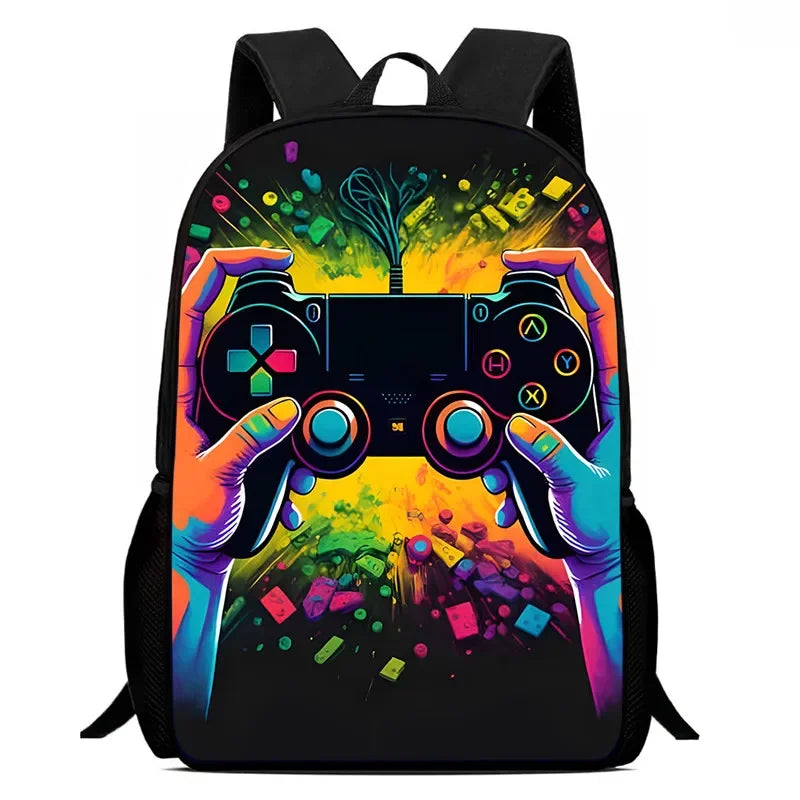 Sac à dos d'école, consoles de jeux de dessins animés