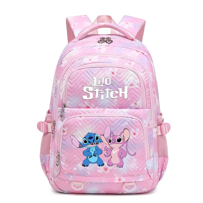 Rose Sac à Dos Étanche Disney CAN o Stitch pour Femme, Cartable de Voyage pour Adolescentes