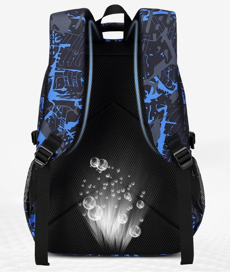 Sac à dos pour garçon avec sac à déjeuner et trousse à crayons 3 pièces