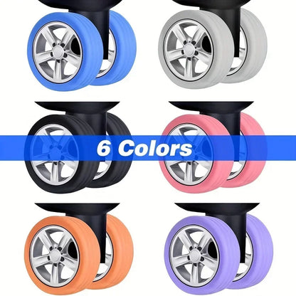 Silicone wheel protector for luggage and suitcases