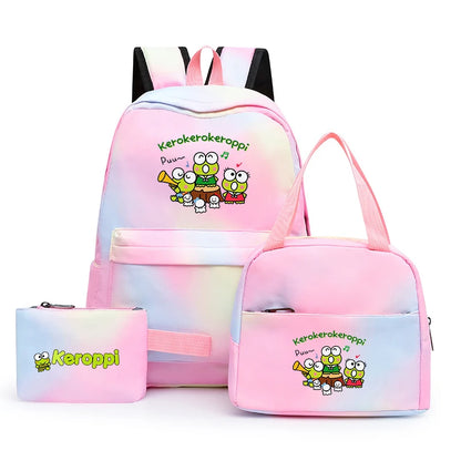 Sanurgente Kerokero Keroppi - Cartable, École, 3Pcs