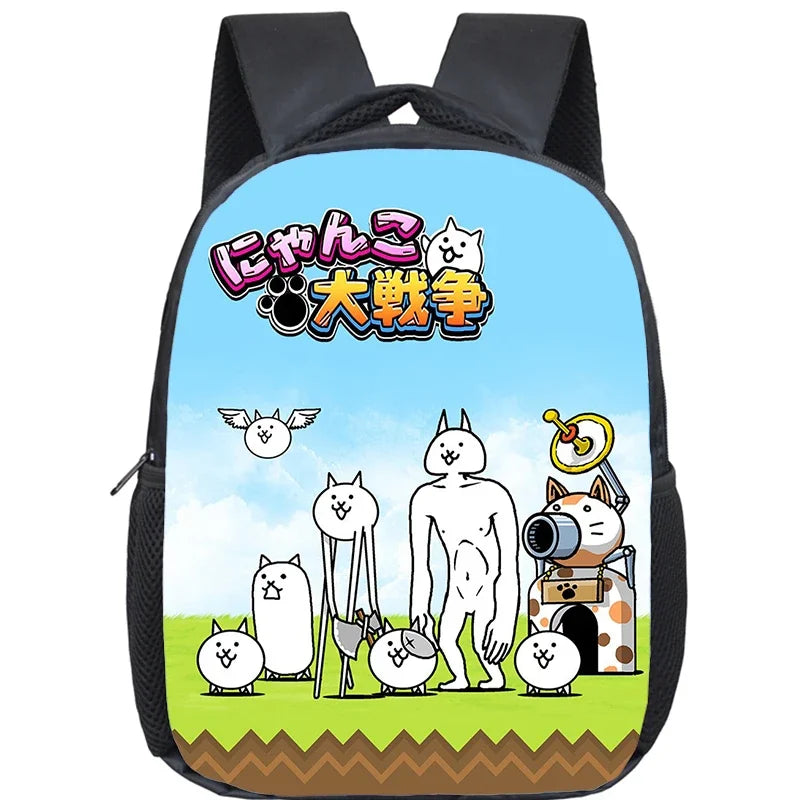 Sac à dos de dessin animé The Battle Cats pour enfants, petit sac d'école, sac à dos pour enfants, garçons et filles, cadeau de retour à l'école, Mochila