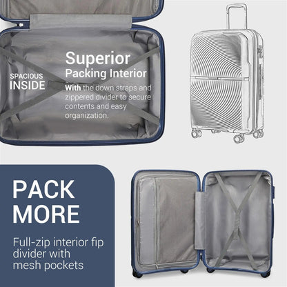 Ensemble de valises, étui rigide en PP, serrure TSA, léger et durable