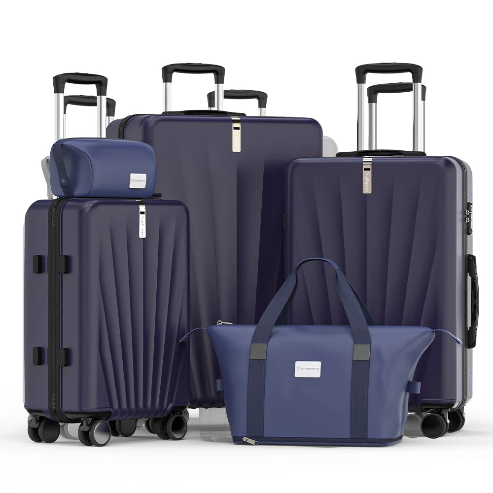 Ensemble de bagages de voyage ABS avec poignée télescopique, 5 pièces