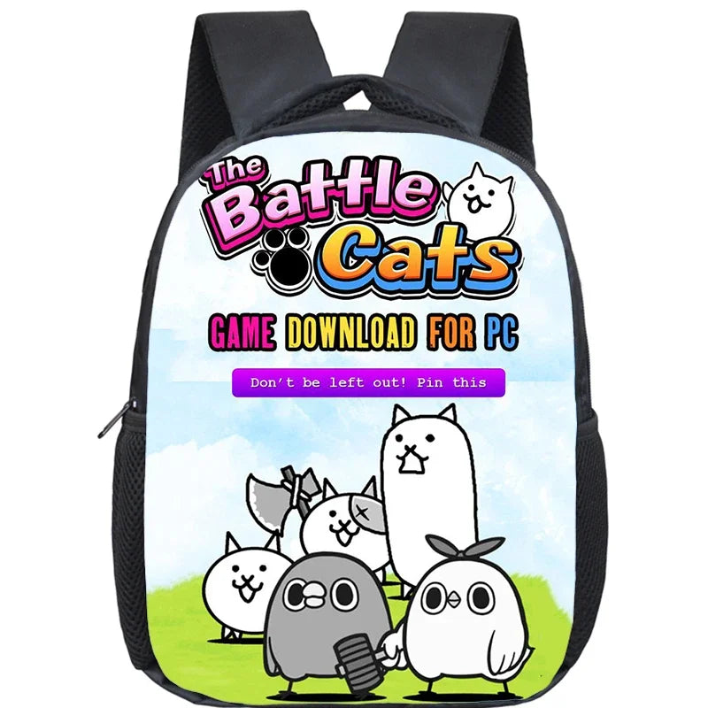 Sac à dos de dessin animé The Battle Cats pour enfants, petit sac d'école, sac à dos pour enfants, garçons et filles, cadeau de retour à l'école, Mochila