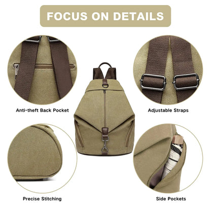 Canvas backpack for travel