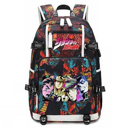 Jojo Bizarre Adventure Anime Sac à dos pour jeunes, cartable étudiant, sac de voyage grande capacité, cadeau de rentrée scolaire pour enfants