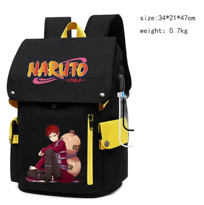 Nauto Anime Sac à dos d'école de grande capacité, sac à dos de sport, épaule à fermeture éclair éclaircissante, sac d'extérieur, accessoires de mode manga