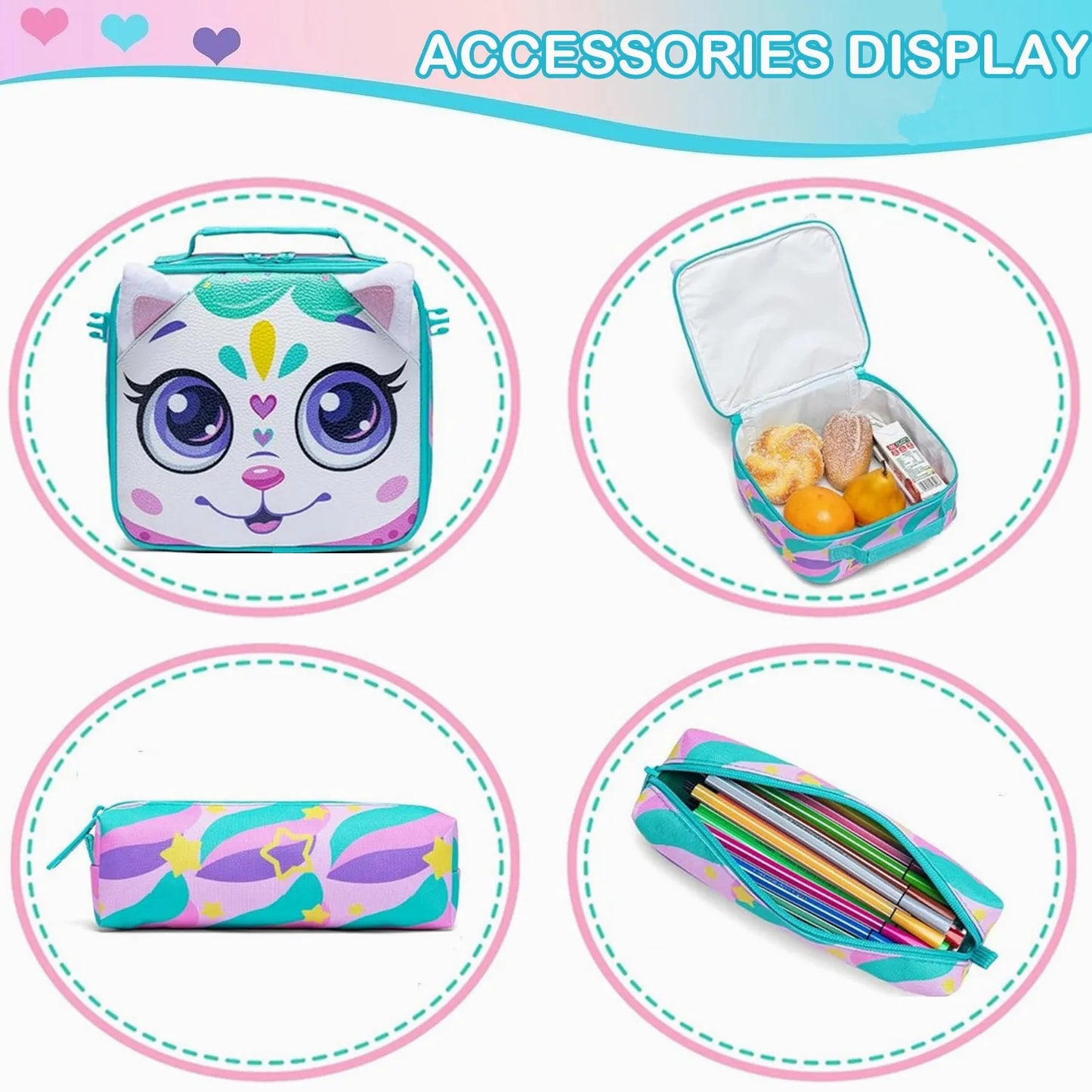 3 pièces pour enfants; sacs à dos mignon animal