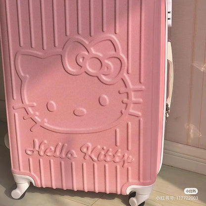 Sanurgente Valise à roulettes Hello Kitty Anime Kawaii