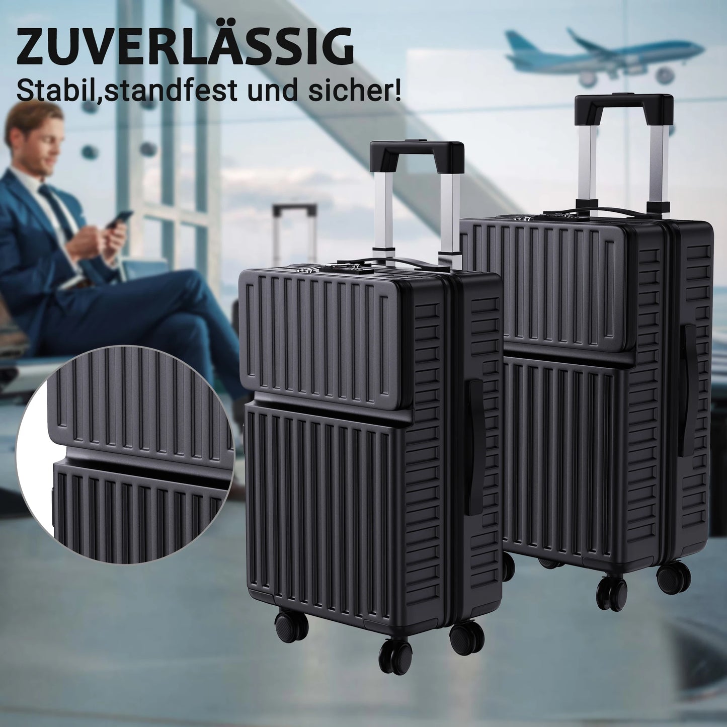 Ensemble de 2 valises avec ouverture frontale